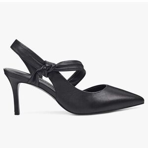 Nine West Mamelu Black Pointed Slingback Knot Strap Pump 9.5 M